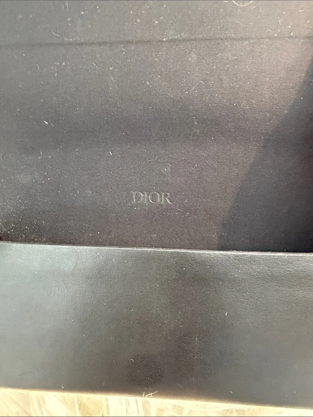 Dior Black Leather Eye Glasses Case with Embossed Logo